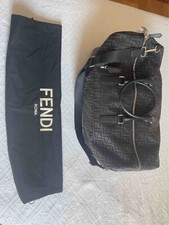 duffle large Fendi borsone in tessuto jacquard FF grigio