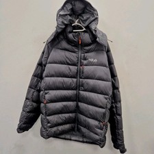 Piumino imbottito grigio con cappuccio Rab Axion Pro Quantum Pertex Puffer taglia XL