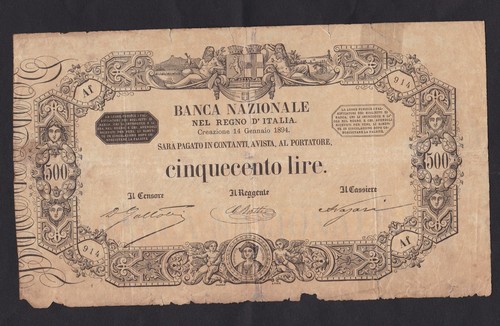 500 lire banca - nazionale, nel