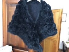 Mantella vera pelliccia lapin nero con gancio di chiusura