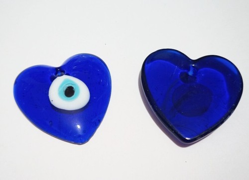 1pz ciondolo cuore occhio - occhio, di