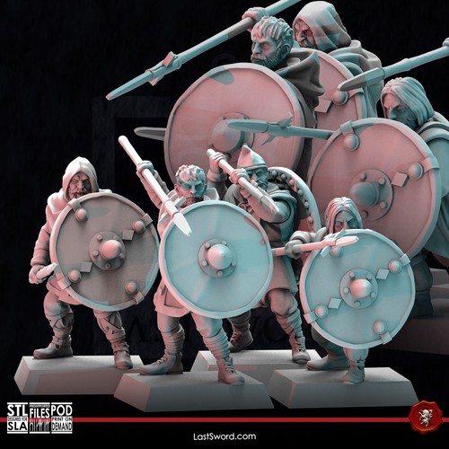 Anglo saxons fyrdmen - saxons, spear