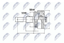 NTY Kit giunti albero motore NPZ-ME-009 per MERCEDES CLASSE W163 230 163 136 270