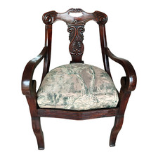 ANTICA POLTRONA IN LEGNO di NOCE STILE IMPERO RESTAURAZIONE Italia LOMBARDIA 800