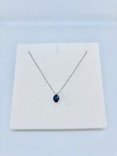 Girocollo in oro bianco con ciondolo Zaffiro e Brillante