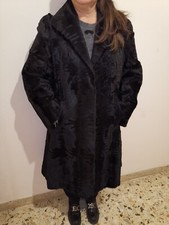 Pelliccia di astrakan "macchia d'olio" + collo di visone con asola