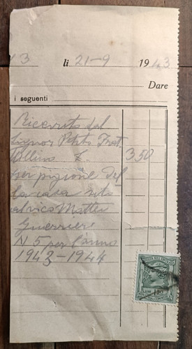 1943 foggia ricevuta - 1943,