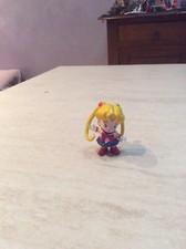Rarissimi pupazzi in gomma dura Sailor Moon Chibiusa e gatto Minis da collezione