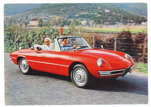 Cartolina alfa romeo spider - cartolina,