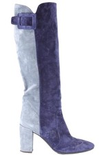 ROGER VIVIER STIVALI AL GINOCCHIO SCAMOSCIATI BLU EU 38 UK 5 US 8