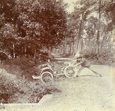 Francia Quadriciclo Chenard Legno Da Saint-Léger 1905 Foto Stereo Vintage P § 1