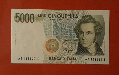 Banconota 5000 lire bellini - 5000,