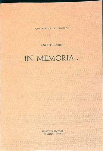Memoria barile angelo - memoria,