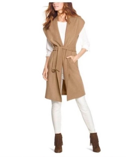 Gilet lungo cammello elegante
