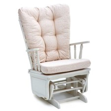 Poltrona sedia a dondolo  oscillante mod. dallas colore bianco da salone relax