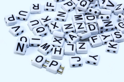 Perline lettere fori perla - fori,