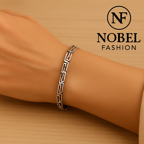 Bracciale acciaio argento uomo