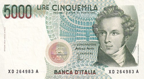 Repubblica 5000 lire bellini - repubblica,