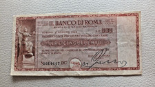 repubblica sociale assegno taglio fisso lire 500  banco di roma (torino) 1944