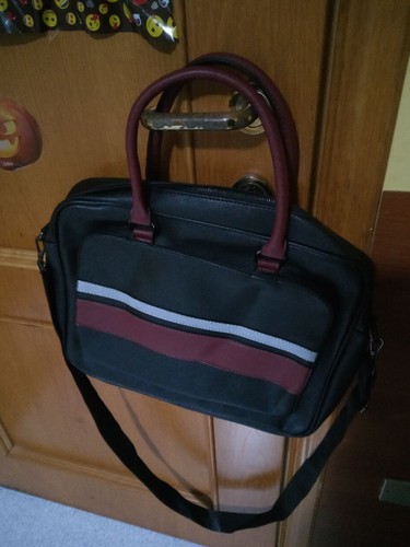 Borsa nera unisex con righe