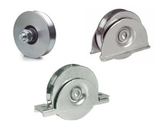 RUOTA RUOTE PER CANCELLO CANCELLI SCORREVOLE GOLA V CON PERNO PIASTRA