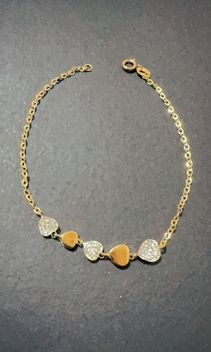 Bracciale con cuori - bracciale, strass