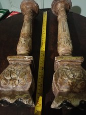 coppia di candelabri in legno