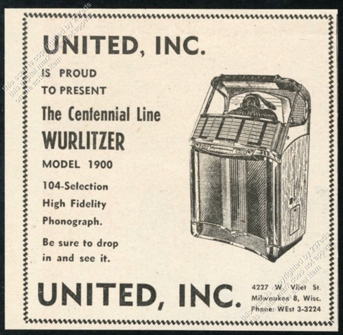 1956 wurlitzer 1900 jukebox - 1956,