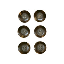 6  Bottoni in corno striato 