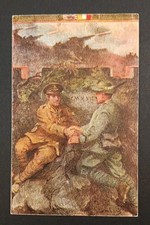 CARTOLINA 1WW FRATERNITÀ D'ARMI ALPINO SOLDATO INGLESE TRINCEA PROPAGANDA GUERRA