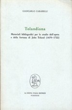 TOLANDIANA FILOSOFIA CARABELLI, GIANCARLO LA NUOVA ITALIA 1975