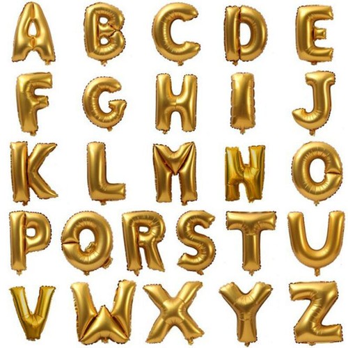 Palloncini lettera oro mylar - lettera, &
