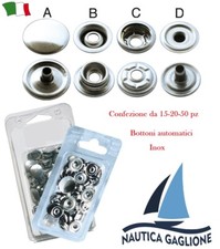 Bottoni automatici a pressione CC Acciaio inox Ø17mm  50/100pz