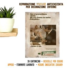 PALMOLIVE CREMA BARBA RASOIO RASATURA UOMO PUBBLICITARIO 60'S BARBIERE VINTAGE .
