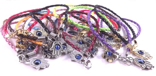 Hamsa pelle bracciale - pelle,