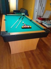 biliardo usato, come nuovo, piano gioco in MDF, campo gioco 220x110 cm