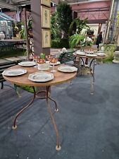 Coppia Tavolini in  ferro e legno Italia Sec. XX  cm. 77x75 Garden Iron table ^