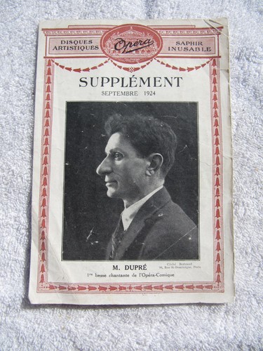 1924 french disques - disques, opera