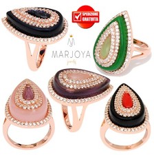 Anello goccia in onice,quarzo