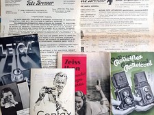 Foto Brenner Roma 1936 lotto cataloghi Leica Zeiss Ikon Contax Rétina Rolleiflex