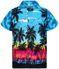 Funky Camicia Hawaiana Beach Turchese