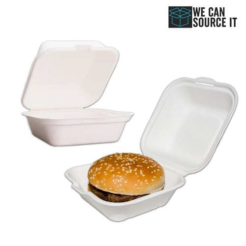 Bagasse clamshell burger - clamshell,