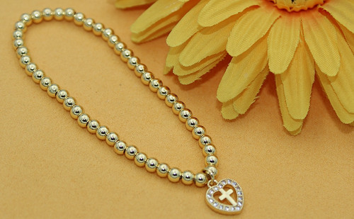 Bracciale oro cuore croce - cuore,