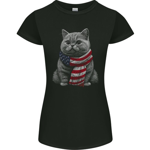 Gatto usa sciarpa bandiera - in,