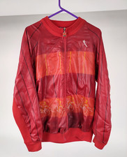 Rara Maglia giacca ciclismo SMS Santini tg.4 lana rosso inverno Vintage'90 -XXX