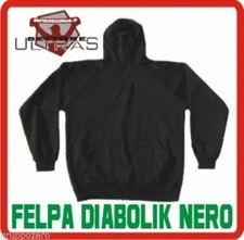 Felpa LEGGERA DIABOLIK TAGLIA XXL NERA materiale ULTRAS stadio