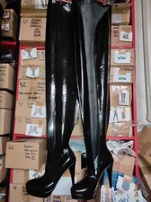 Versione Latex Gomma Stivali Molti Colori Tg. 38 - 47 Rv, Nuovo 13 CM Tacco, Pl