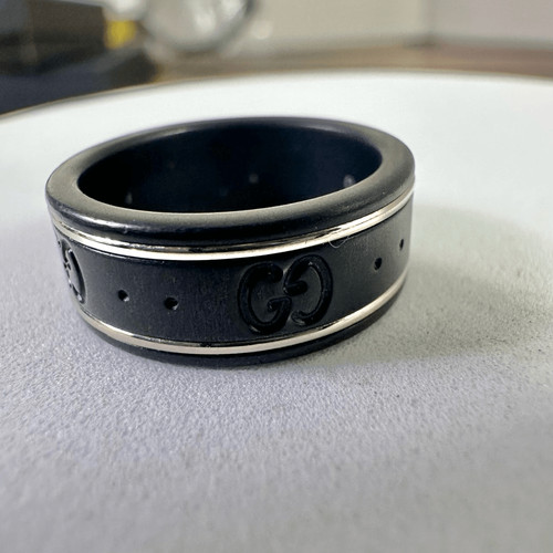 Anello gucci icon nero in - anello, gg