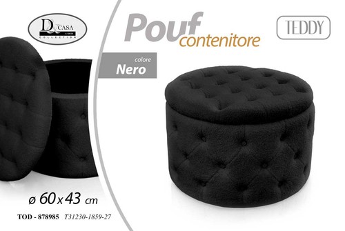 Pouf contenitore velluto nero - velluto,