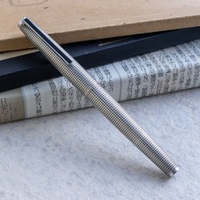 Penna stilografica vintage anni 70 Pilot personalizzata argento sterling 18 carati rodio pennino F